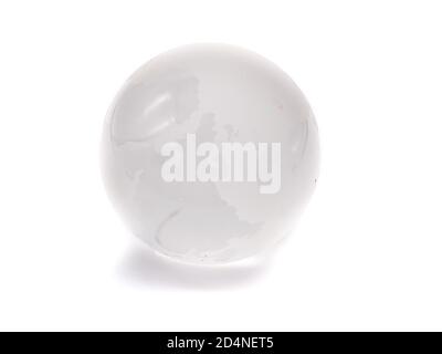 Glass world globe isolated on white background Stock Photo