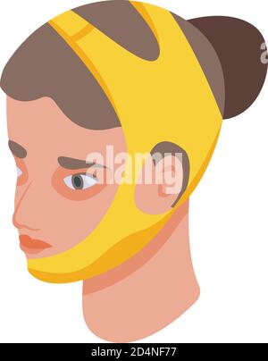 Face bandage icon, isometric style Stock Vector