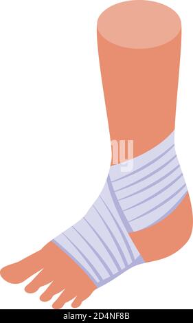 Leg injury icon, isometric style Stock Vector