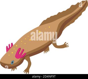 Axolotl icon, isometric style Stock Vector