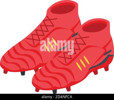 American football boots icon, isometric style Stock Vector
