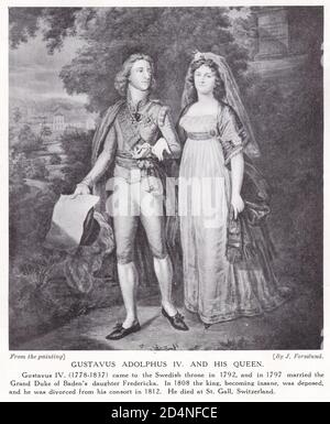 Gustavus Adolphus IV. and his Queen Stock Photo