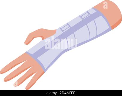 Hand injury icon, isometric style Stock Vector