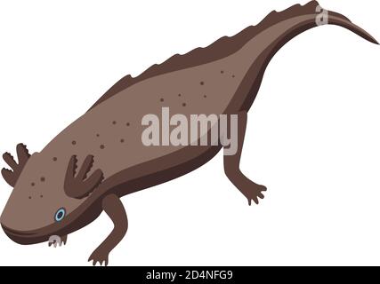 Endangered axolotl icon, isometric style Stock Vector