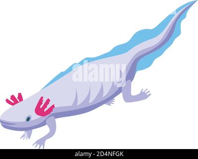 Water salamander icon, isometric style Stock Vector