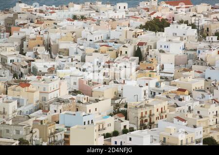 View of Ermoupolis, Syros from Ano Syros Stock Photo