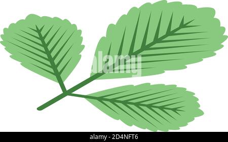 Green autumn leaf icon, isometric style Stock Vector