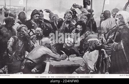 The Answer of the Zaporogian Cossacks to Mohammed IV. 1671 Stock Photo