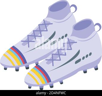 Football boots shoes icon, isometric style Stock Vector