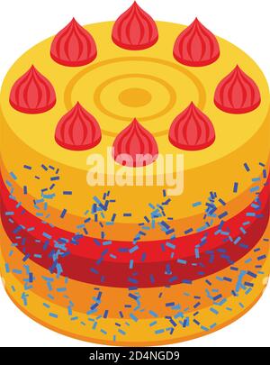 Dessert cake icon, isometric style Stock Vector