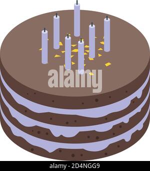 Homemade cake icon, isometric style Stock Vector