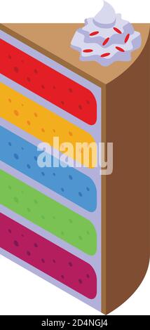 Colorful cake icon, isometric style Stock Vector