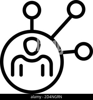 Scheme people reliability icon, outline style Stock Vector