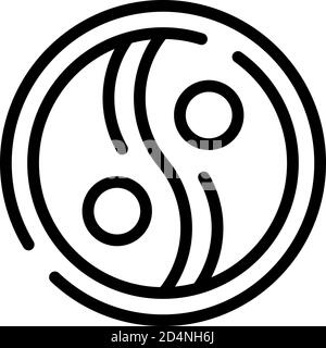 Ying yang amulet icon, outline style Stock Vector