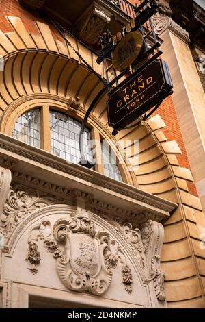 UK, England, Yorkshire, York, Grand Hotel entrance, in former North Eastern Railway headquarters building Stock Photo