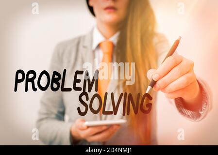 Word writing text Problem Solving. Business photo showcasing process of finding solutions to difficult or complex issues Model displaying different sh Stock Photo