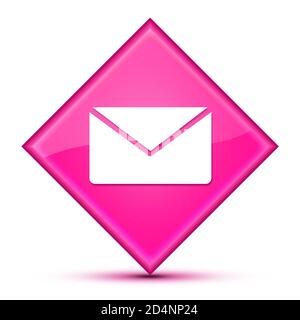 Email icon isolated on luxurious wavy pink diamond button abstract illustration Stock Photo