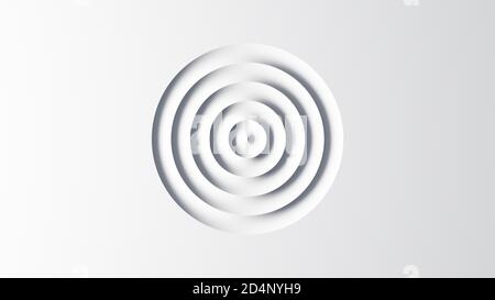 Circular waves on a white flat surface Stock Photo