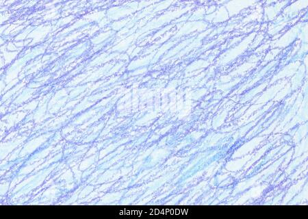 Crayon doodle background. Light blue wax crayon strokes.  Hand drawn texture Stock Photo
