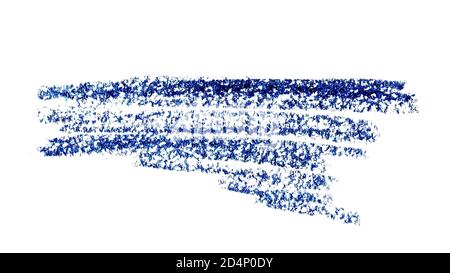 Blue crayon expressive scratches isolated on the white background. Hand drawn texture Stock Photo