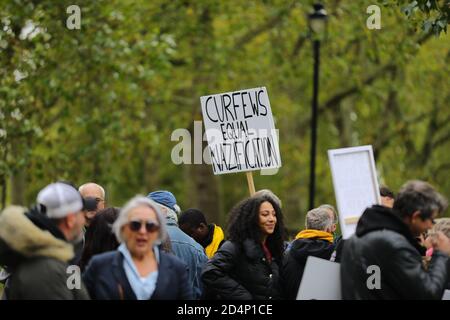 Protesters gather in Hyde Park, London, for the Match the Million march for free speech, free assembly, and freedom from lockdowns. Stock Photo