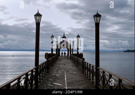 Frutillar Lake Region/ Chile: Pier Stock Photo