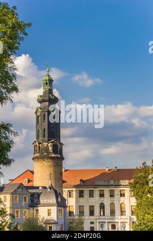 Tower of the historic city palace in Weimar, Germany Stock Photo