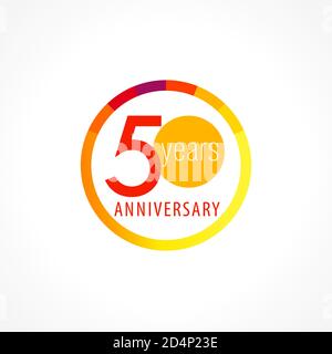 50 years old logotype. Abstract coloured abstract template medal. Greetings celebrates. Celebrating  isolated numbers 50 anniversary, symbol of age. Stock Vector