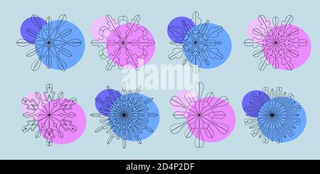 Beautiful snowflakes set for christmas winter design Stock Vector