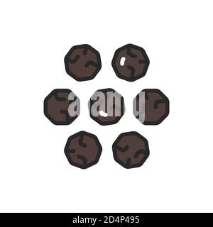 Black pepper color line icon. Vector illustration. Stock Vector