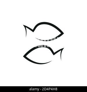 simple zodiac sign fish horoscope isolated vector illustration EPS10 Stock Vector