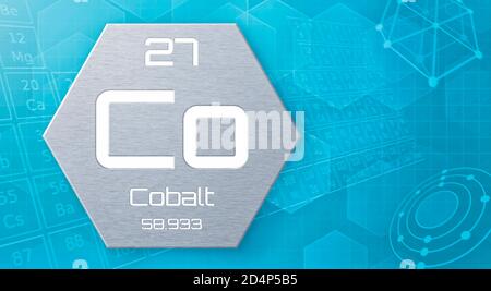 Chemical element of the periodic table - Cobalt Stock Photo