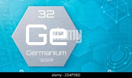 Chemical element of the periodic table - Germanium Stock Photo