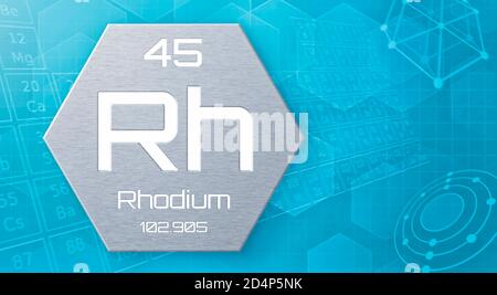 Rhodium Chemical 45 element of periodic table. Molecule And ...