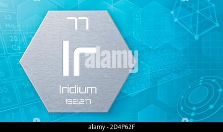 Chemical element of the periodic table - Iridium Stock Photo