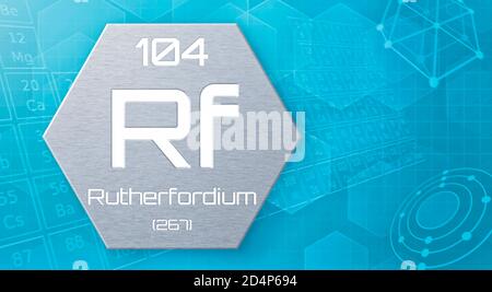 Chemical element of the periodic table - Rutherfordium Stock Photo