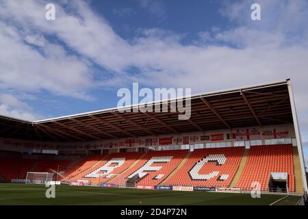 General view of the stadium before the Sky Bet League One match at Bloomfield Road, Blackpool. Stock Photo