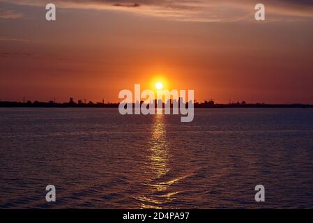 evening city scape of capital of danmark copenhagen Stock Photo