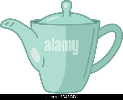 Tea teapot hot beverage fresh line and fill Vector Image