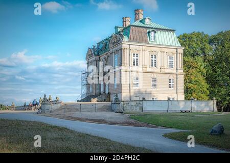 KLAMPENBORG, DENMARK - OCTOBER 03, 2020: Hermitage Palace at dyrehaven deer park in Denmark. Stock Photo