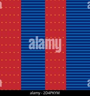 Seamless dot stripe pattern red blue. Vector image Stock Vector