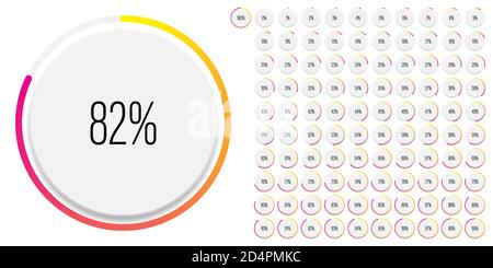 Set of circle percentage diagrams meters from 0 to 100 ready-to-use for web design, user interface UI or infographic with 3D concept - indicator with Stock Vector