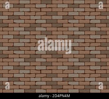 Brick wall seamless background or texture. Vector illustration Stock Vector