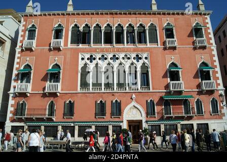 Venice, Italy - September 2010: The hotel Danieli is a luxury hotel at the Riva degli Schiavoni, overlooking the Venetian lagoon Stock Photo