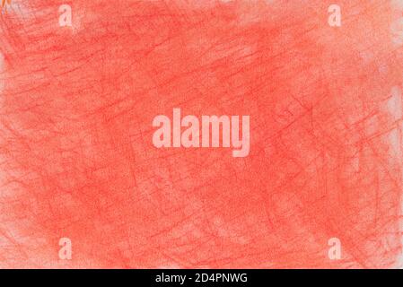 red color pastel crayon background texture on white paper Stock Photo