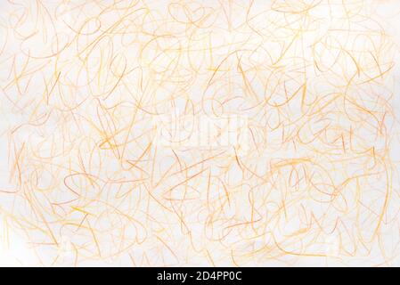 orange color pastel crayon background texture on white paper Stock Photo