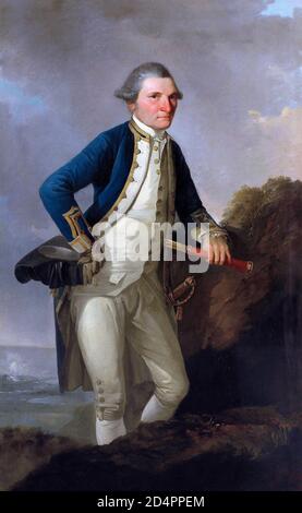 Portrait of Captain James Cook by John Webber, oil on canvas, c.1780 Stock Photo