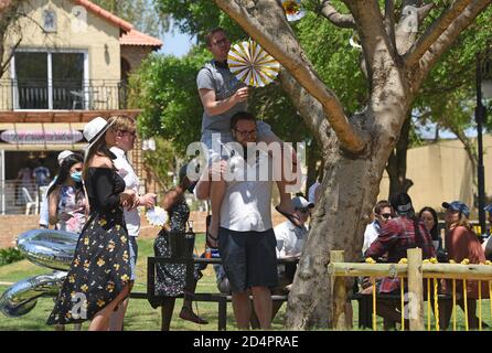 Johannesburg, South Africa. 10th Oct, 2020. People have fun at a park in Johannesburg, South Africa, Oct. 10, 2020. Credit: Chen Cheng/Xinhua/Alamy Live News