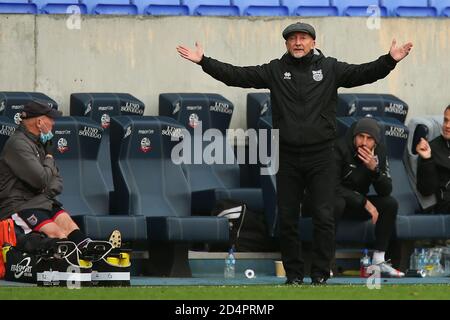 Grimsby manager Ian Holloway during the Sky Bet League 2 match between Bolton Wanderers and Grimsby Town at the Reebok Stadium, Bolton on Saturday 10th October 2020. (Credit: Chris Donnelly | MI News) Credit: MI News & Sport /Alamy Live News Stock Photo