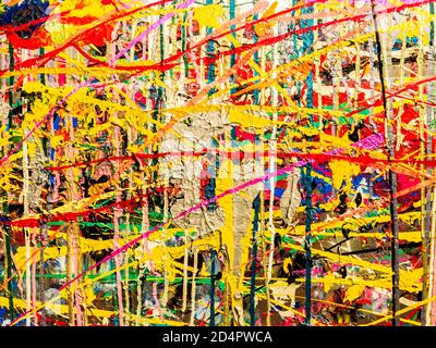 Abstract fragment of the oil color painted wall Stock Photo